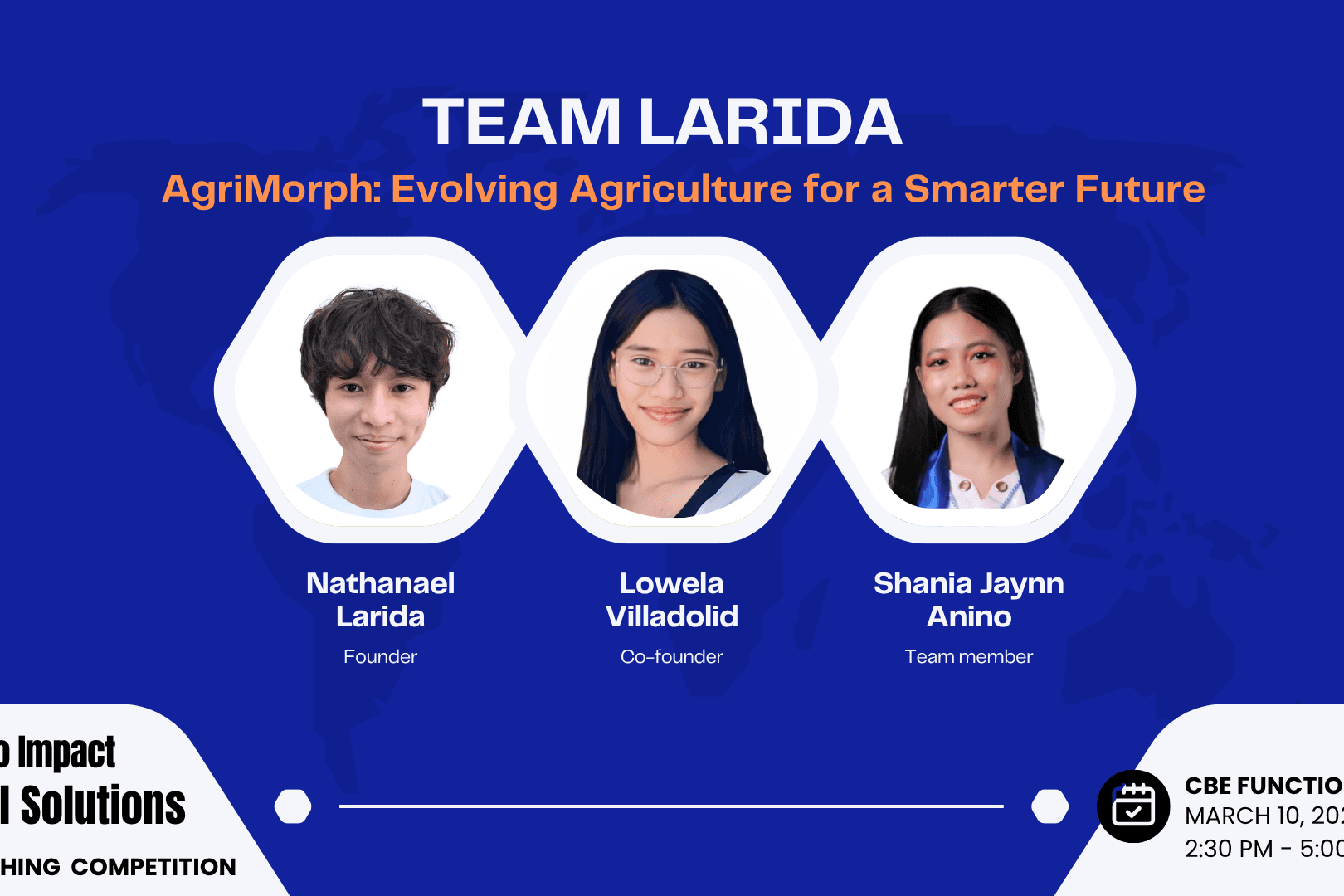 Team Larida profile card for the AgriMorph social venture challenge at Harvard WorldMUN